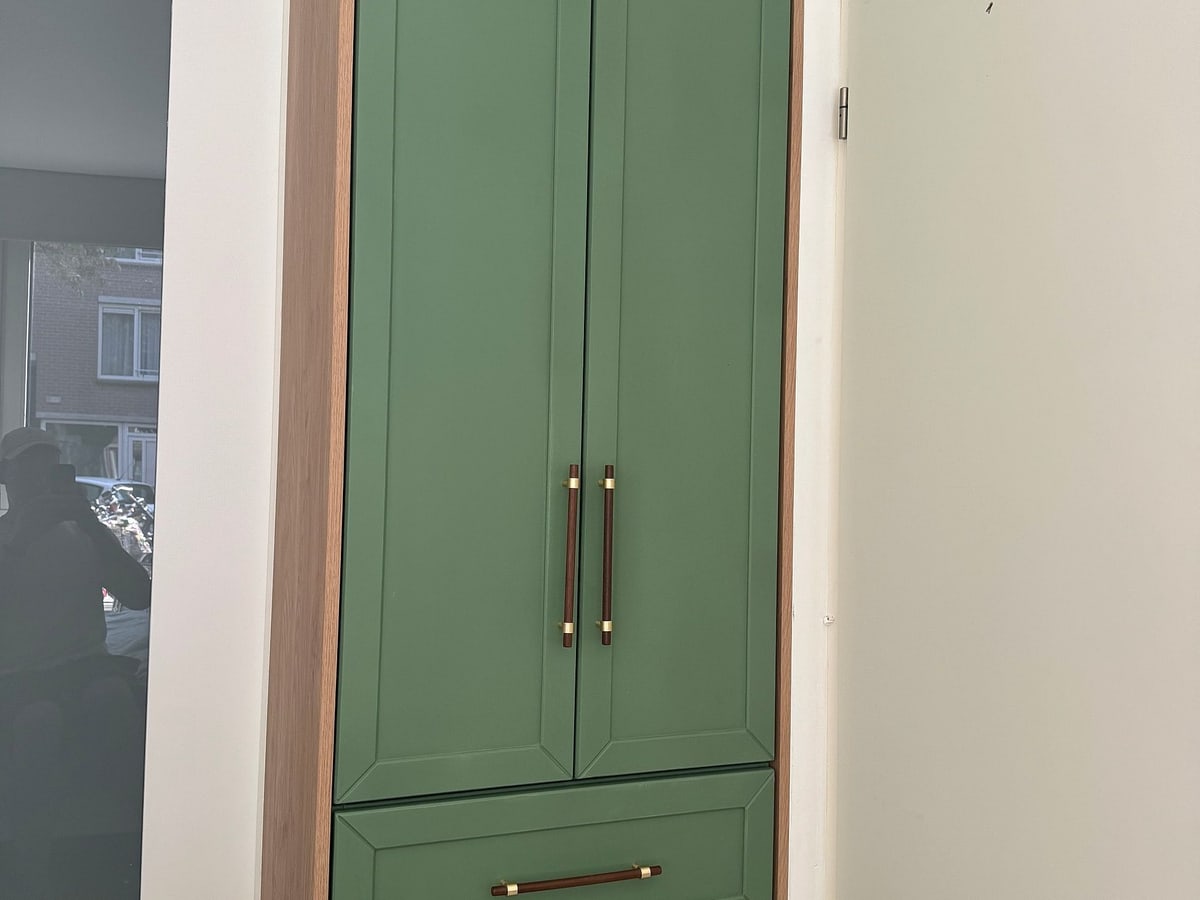 Sage wardrobe with soft-touch LED — Custom wardrobe for a home.